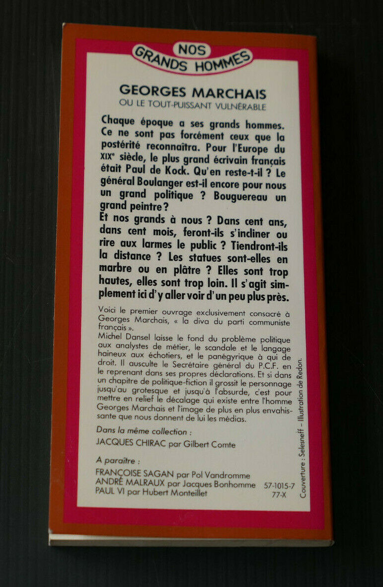 GEORGES MARCHAIS / PAR MICHEL DANSEL / REGINE DEFORGES 1977