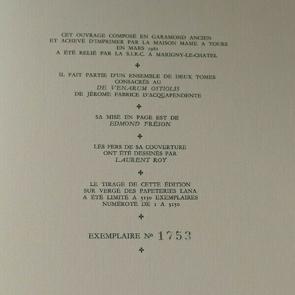DES VALVULES DES VEINES / DE VENARUM OSTIOLIS / ANATOMIE / LOUIS PARIENTE 1981