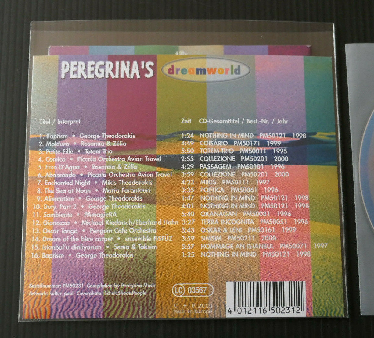 CD PEREGRINA'S DREAMWORLD / PEREGRINA MUSIC / COMPILATION 16 TITRES 2000