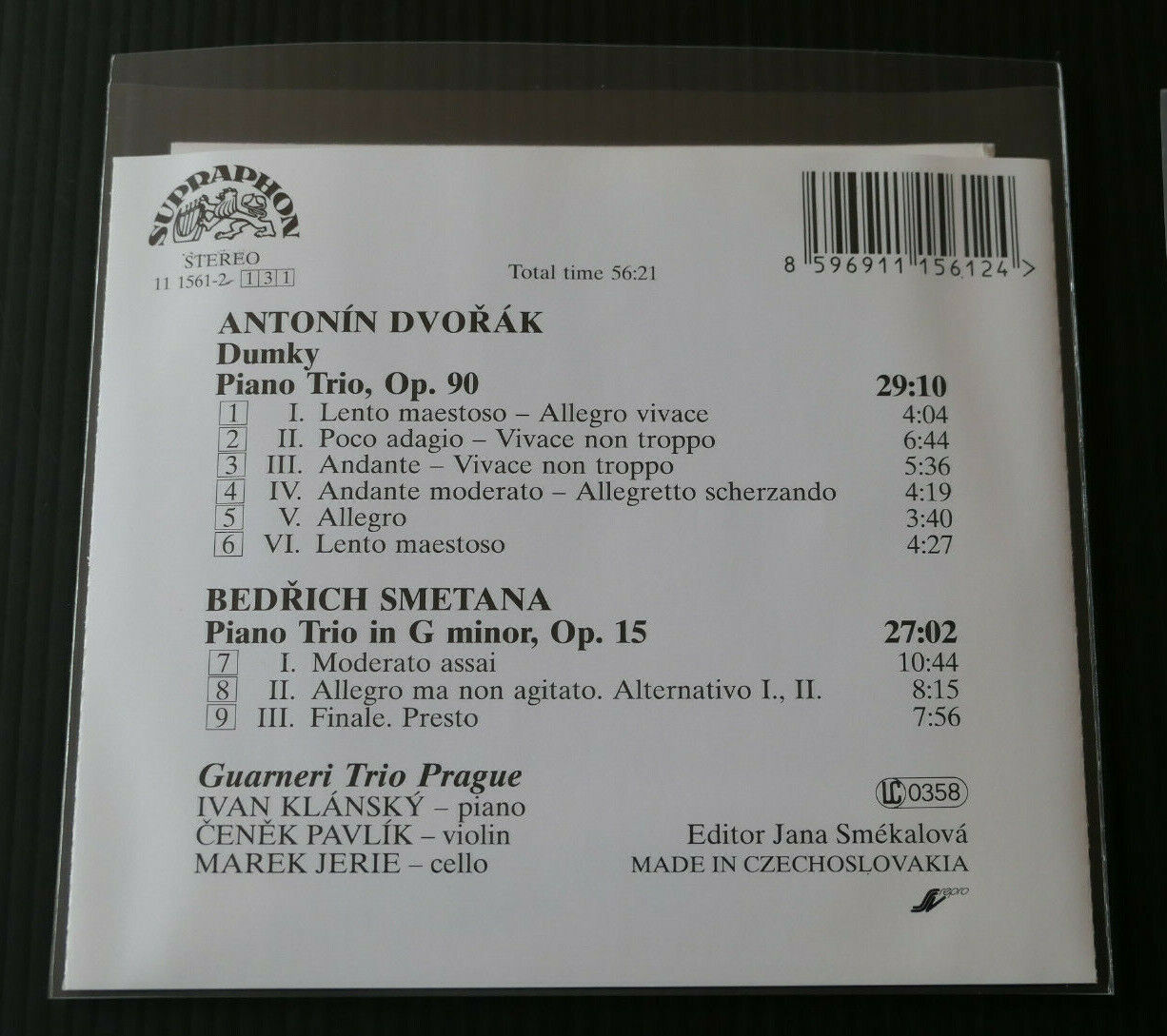 CD GUARNERI TRIO PRAGUE / DVORAK / SMETANA / SUPRAPHON
