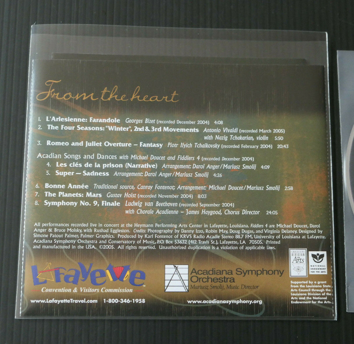 CD FROM THE HEART / ACADIANA SYMPHONY ORCHESTRA / LAFAYETTE CONVENTION / 2005