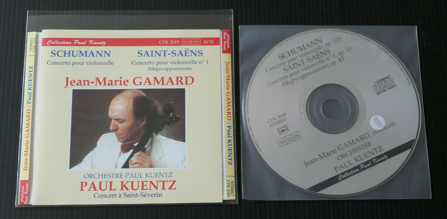 CD JEAN-MARIE GAMARD / ORCHESTRE PAUL KUENTZ / CONCERT / SCHUMANN SAINT-SAENS