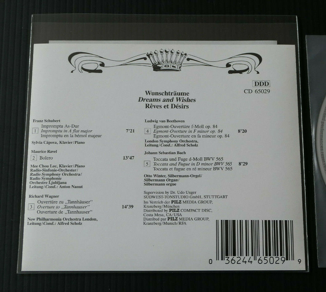 CD ROYAL CROWN CLASSICS WUNSCHTRAUME DREAMS AND WISHES / BACH BEETHOVEN RAVEL