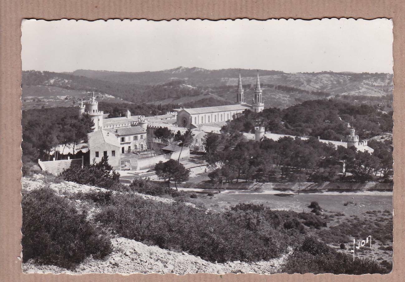 CPSM BLACK & WHITE POSTCARD / ST-MICHEL DE FRIGOLET ABBEY GENERAL VIEW