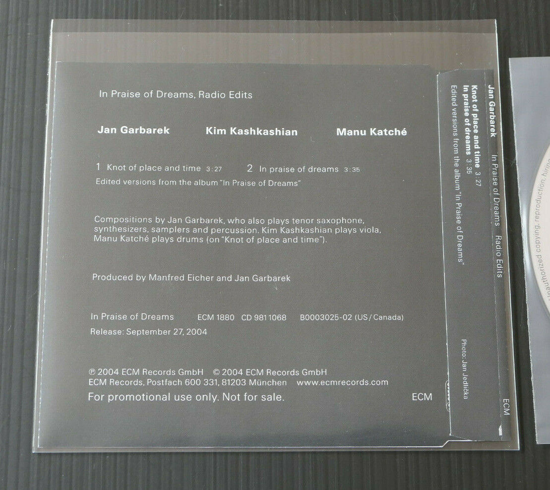 CD 2 TITRES PROMO JAN GARBAREK / IN PRAISE OF DREAMS / ECM 2004