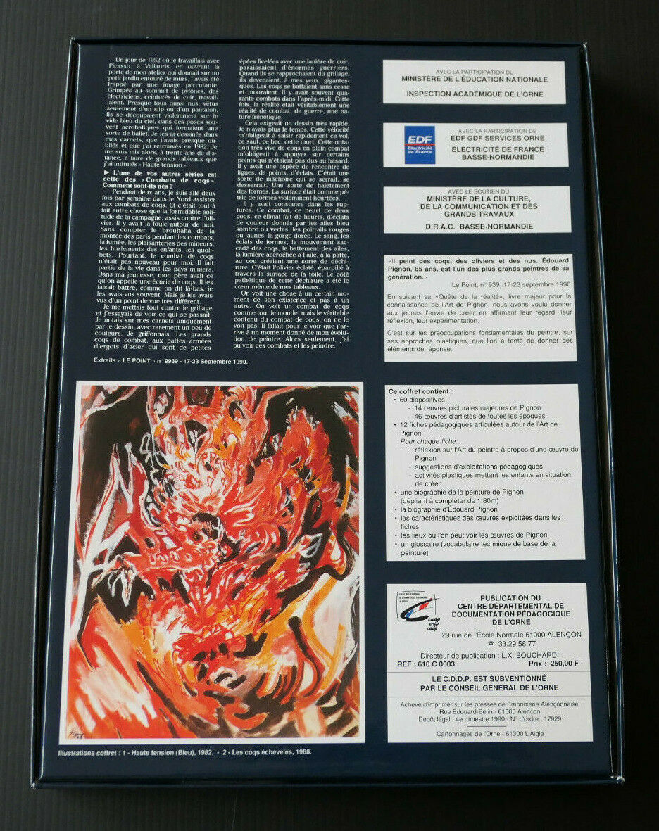 EDOUARD PIGNON / COFFRET 60 DIAPOSITIVES + FICHES + BIOGRAPHIE / 1990 / PEINTURE