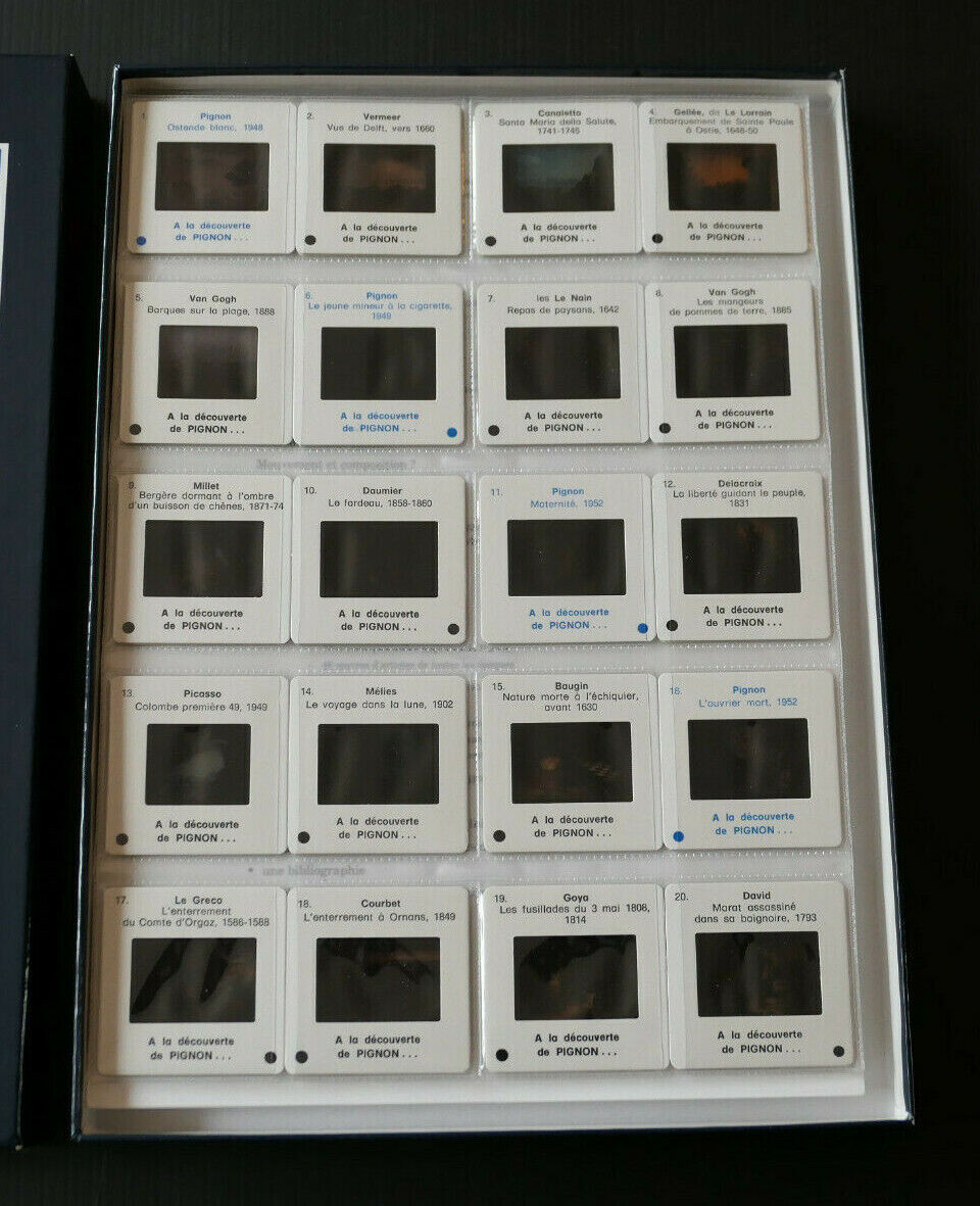 EDOUARD PIGNON / COFFRET 60 DIAPOSITIVES + FICHES + BIOGRAPHIE / 1990 / PEINTURE