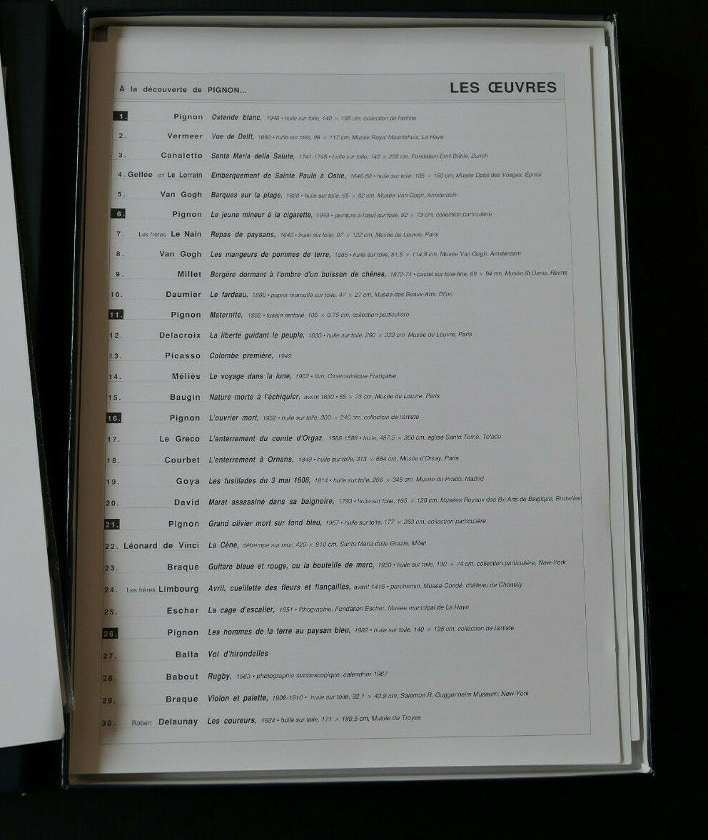 EDOUARD PIGNON / COFFRET 60 DIAPOSITIVES + FICHES + BIOGRAPHIE / 1990 / PEINTURE