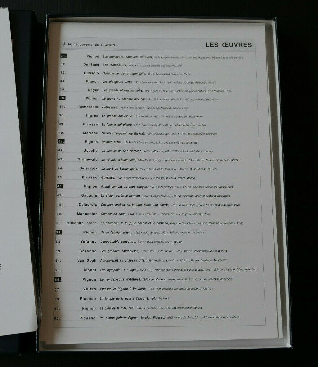 EDOUARD PIGNON / COFFRET 60 DIAPOSITIVES + FICHES + BIOGRAPHIE / 1990 / PEINTURE