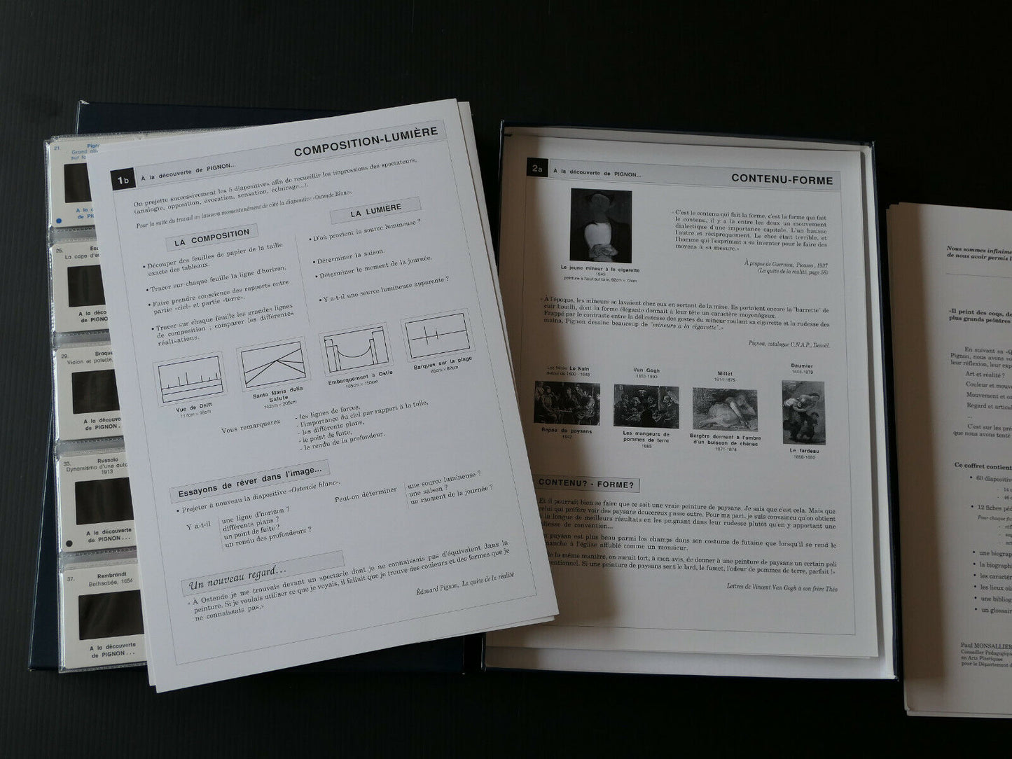 EDOUARD PIGNON / COFFRET 60 DIAPOSITIVES + FICHES + BIOGRAPHIE / 1990 / PEINTURE