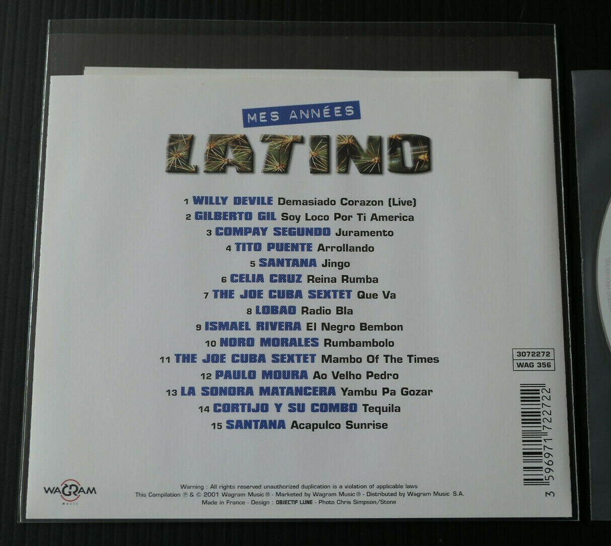 CD MES ANNEES LATINO / COMPILATION 15 TITRES / WAGRAM 2001