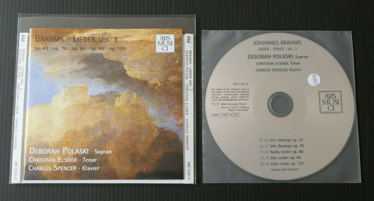 CD BRAHMS LIEDER VOL 3 / DEBORAH POLASKI CHRISTIAN ELSNER CHARLES SPENCER / 2003