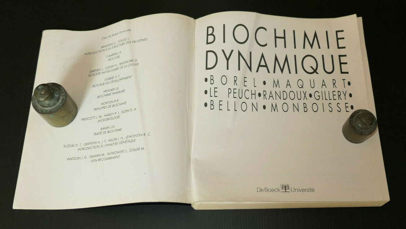 BIOCHIMIE DYNAMIQUE / COLLECTIF / DE BOECK UNIVERSITE 1997 / SCIENCE BIOLOGIE