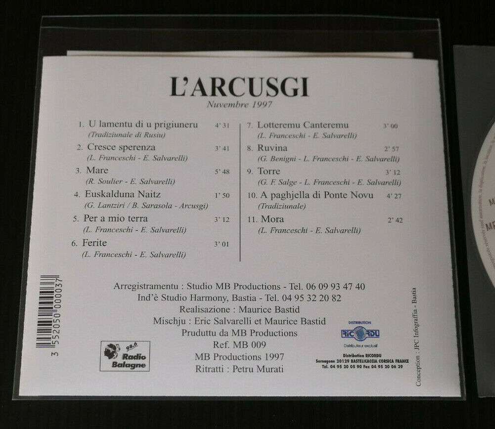 CD L'ARCUSGI / TESTIMONE A L'ETERNU / 1997