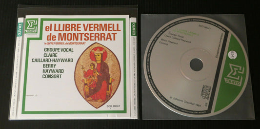 CD EL LLIBRE VERMELL DE MONTSERRAT / GROUPE VOCAL CLAIRE CAILLARD-HAYWARD / 1984