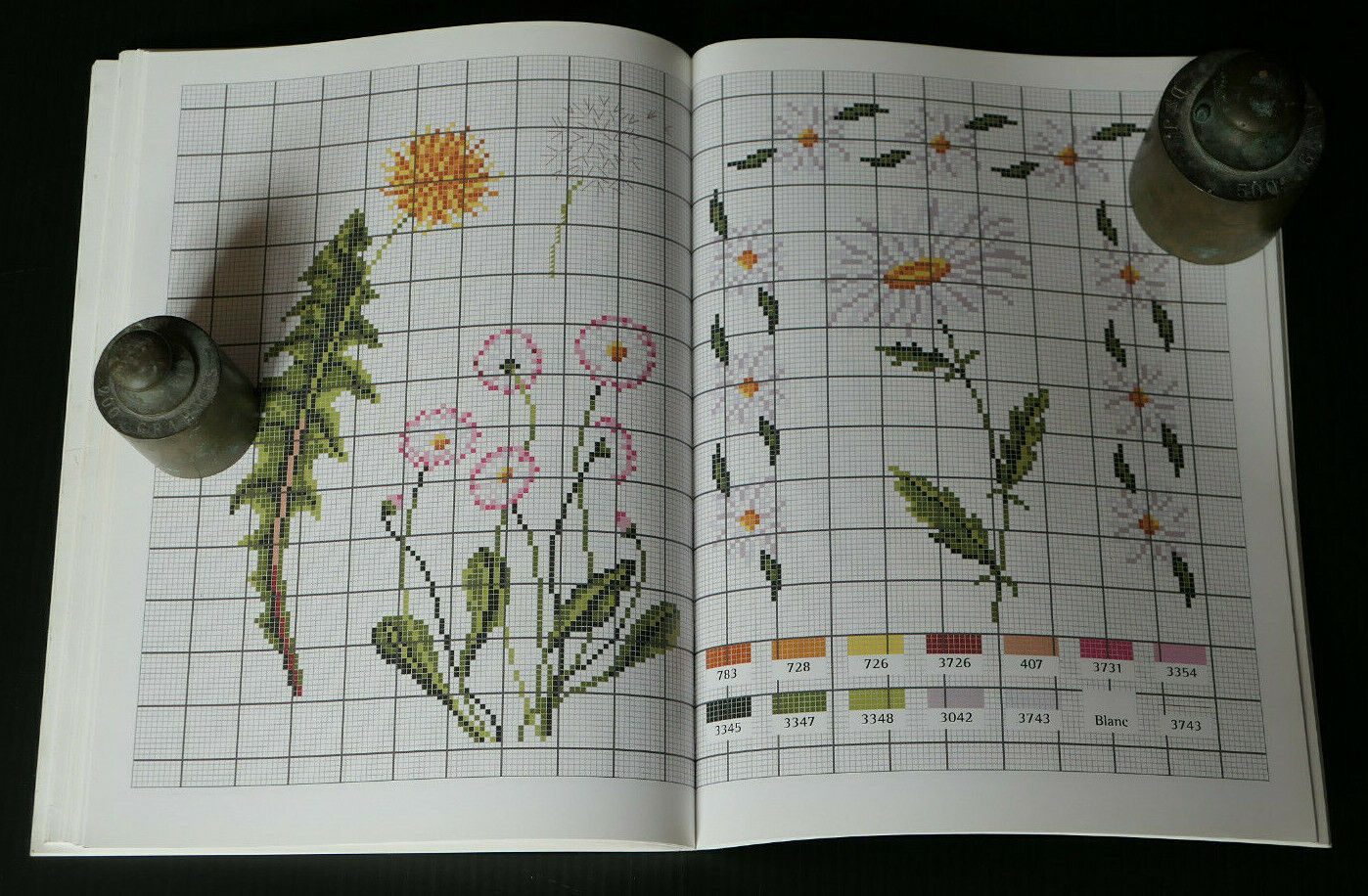 POINT DE CROIX / JARDIN / FLEURS / MANGO PRATIQUE / BRODERIE COUTURE MODELES