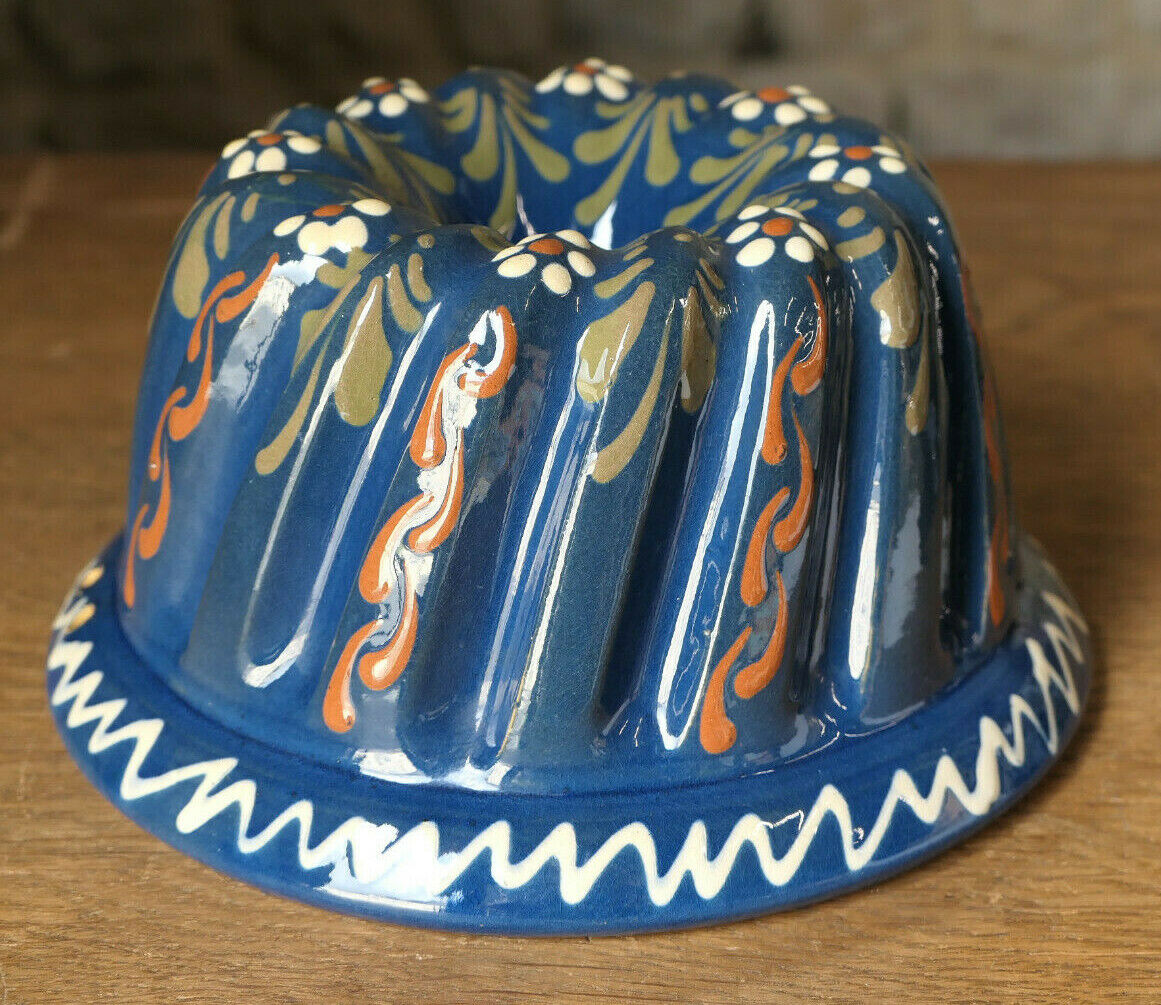 ANCIEN MOULE A KOUGLOF TERRE CUITE VERNISSEE PATISSERIE GATEAU DECO CUISINE