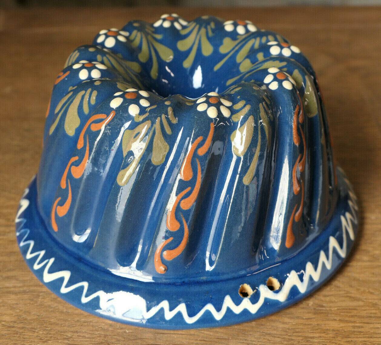 ANCIEN MOULE A KOUGLOF TERRE CUITE VERNISSEE PATISSERIE GATEAU DECO CUISINE
