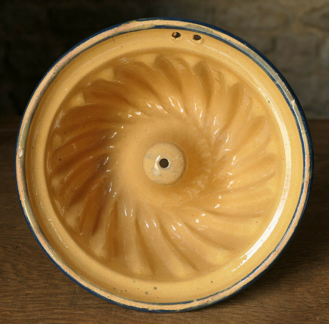 ANCIEN MOULE A KOUGLOF TERRE CUITE VERNISSEE PATISSERIE GATEAU DECO CUISINE