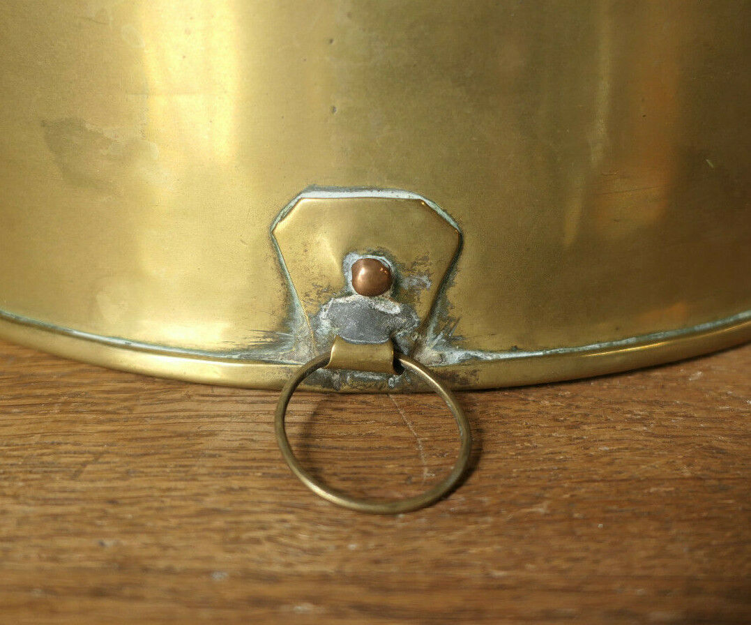 OLD YELLOW COPPER BRASS COLANDER 19TH CENTURY KITCHEN DECORATION