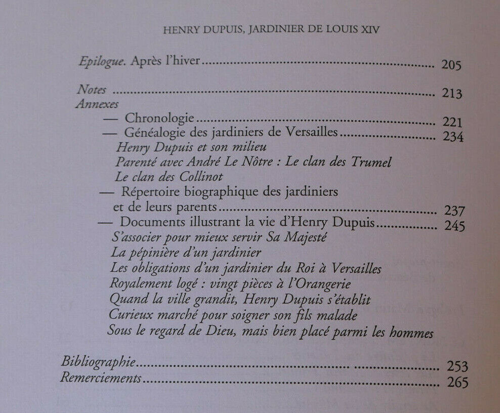 HENRY DUPUIS JARDINIER DE LOUIS XIV VERSAILLES ANDRE LE NOTRE HISTOIRE JARDIN
