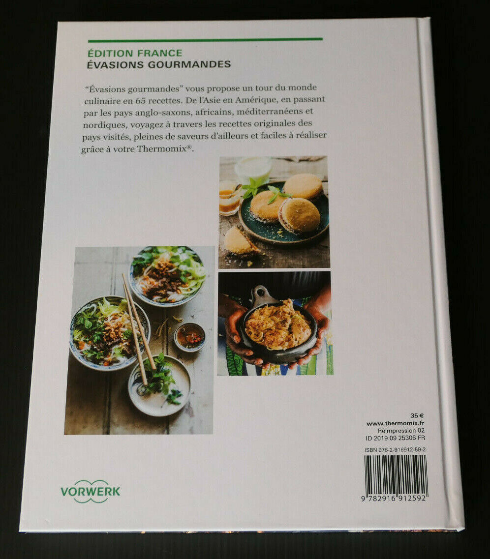 EVASIONS GOURMANDES CARNET DE VOYAGE EN 65 RECETTES THERMOMIX VORWERK 2019