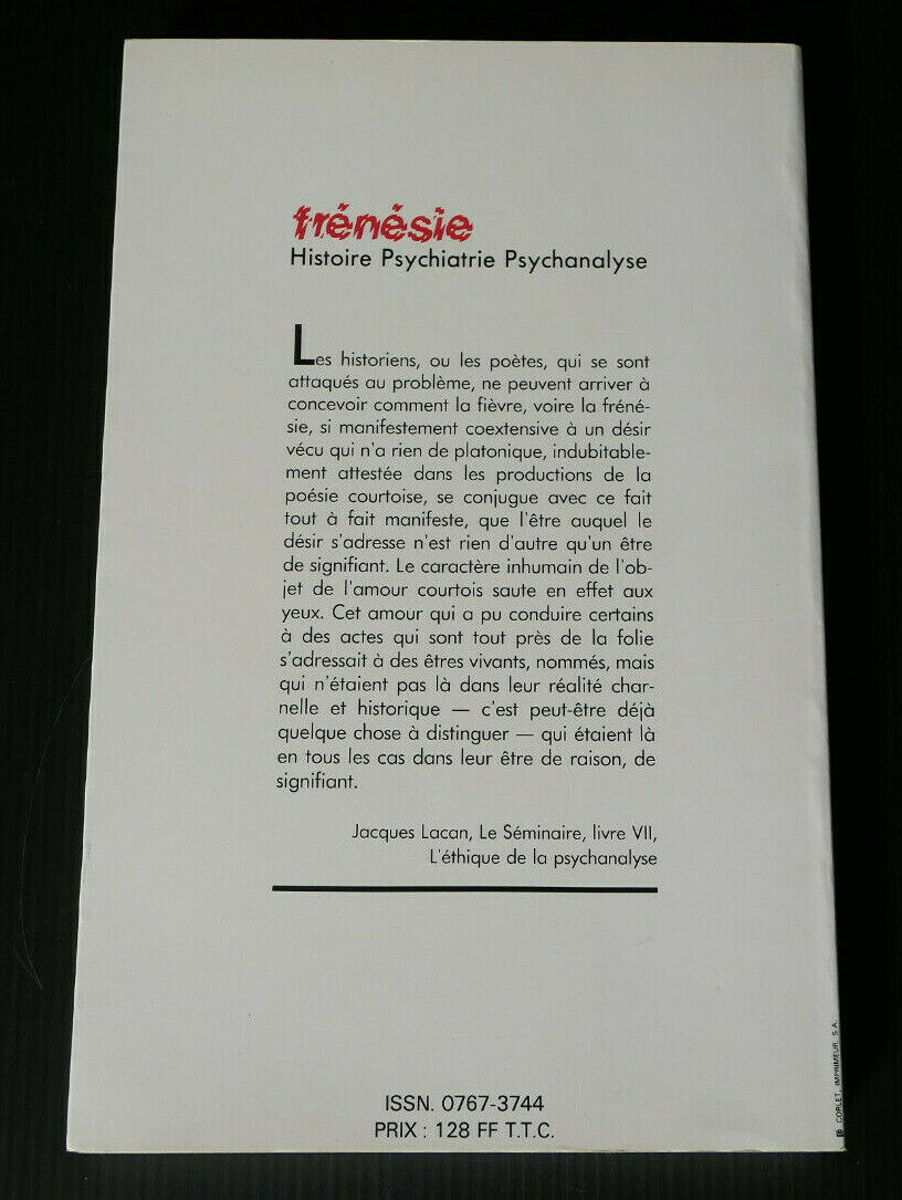 REVUE FRENESIE 6 HISTOIRE PSYCHIATRIE PSYCHANALYSE / FOLIES D'ENFANTS 1988