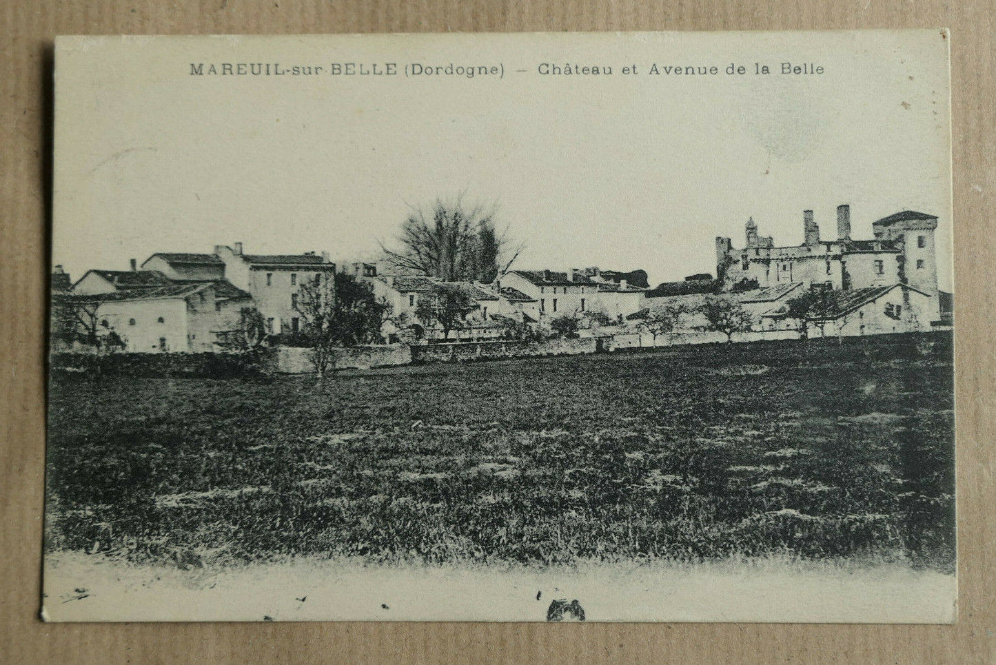CPA CARTE POSTALE ANCIENNE / MAREUIL-SUR-BELLE CHATEAU ET AVENUE DE LA BELLE
