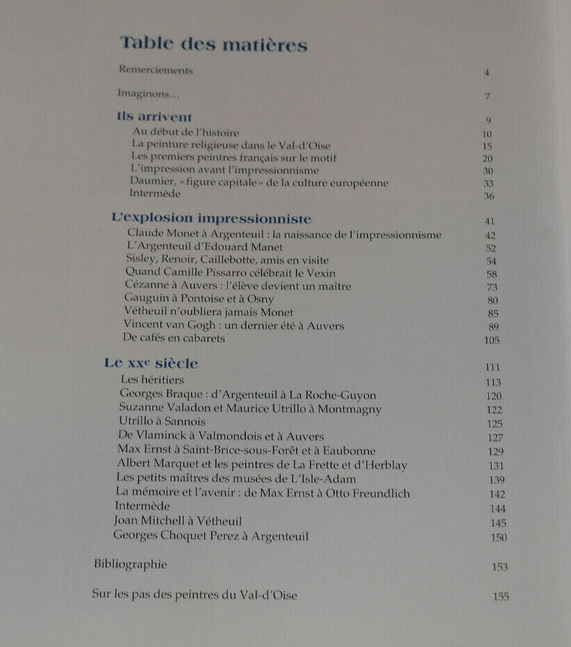 LES GRANDS PEINTRES DU VAL-D'OISE / HISTOIRE PEINTURE VAN GOGH MONET MANET 2000