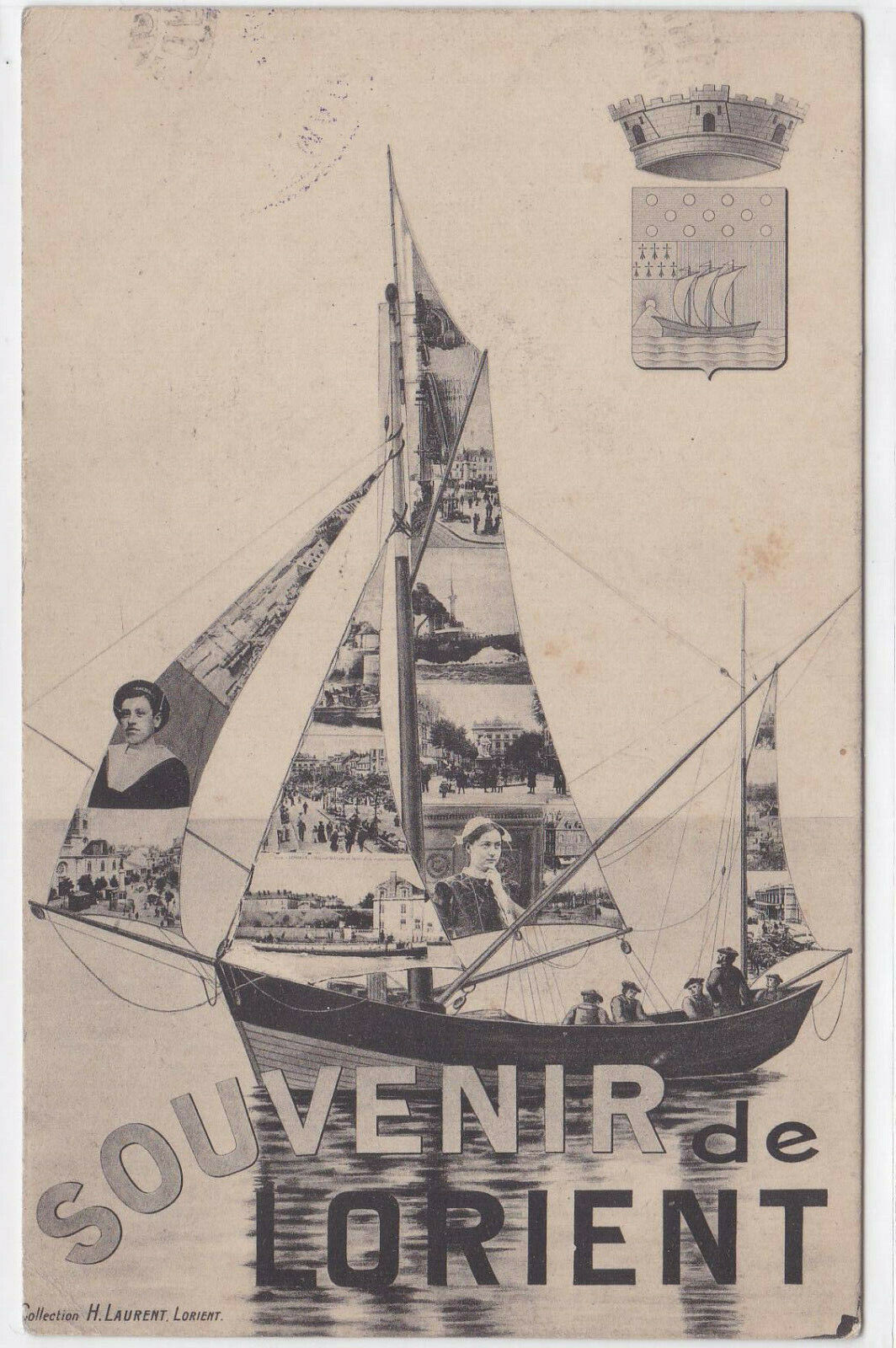 CARTE POSTALE ANCIENNE CPA SOUVENIR DE LORIENT (1915) BRETAGNE MORBIHAN