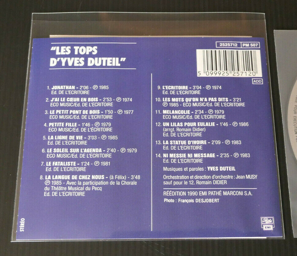 CD LES TOPS D'YVES DUTEIL / 1990