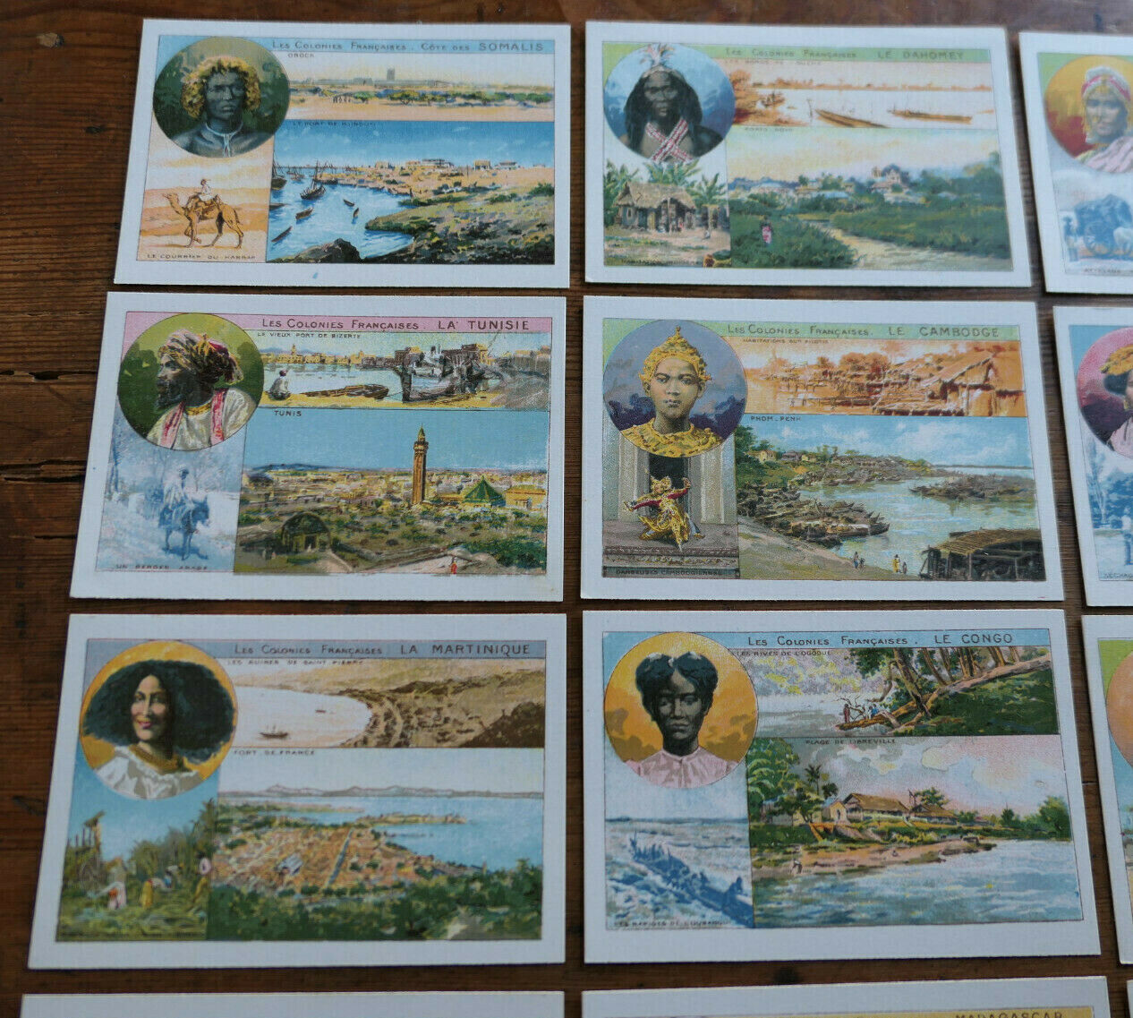ANCIENNE IMAGE D'ECOLE SCOLAIRE LIBRAIRIE DELAGRAVE 28 CHROMOS COLONIES