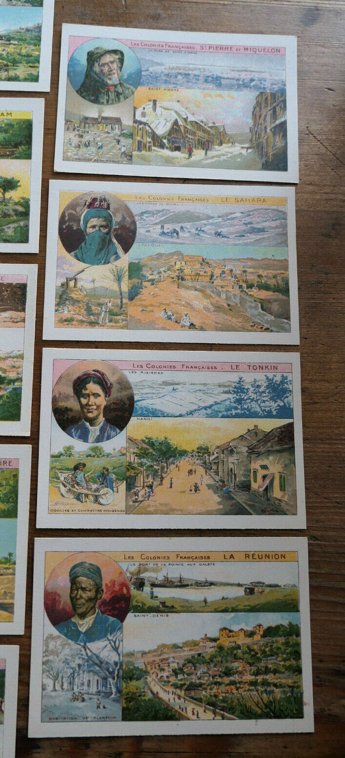ANCIENNE IMAGE D'ECOLE SCOLAIRE LIBRAIRIE DELAGRAVE 28 CHROMOS COLONIES