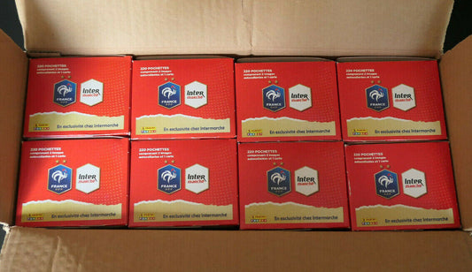 PANINI INTERMARCHE FFF FOOTBALL GROS LOT 15 ALBUMS NEUFS + 8 CARTONS POCHETTES