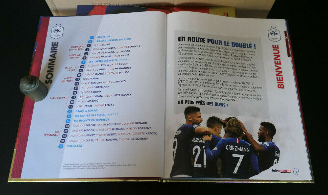 PANINI INTERMARCHE FFF FOOTBALL GROS LOT 15 ALBUMS NEUFS + 8 CARTONS POCHETTES