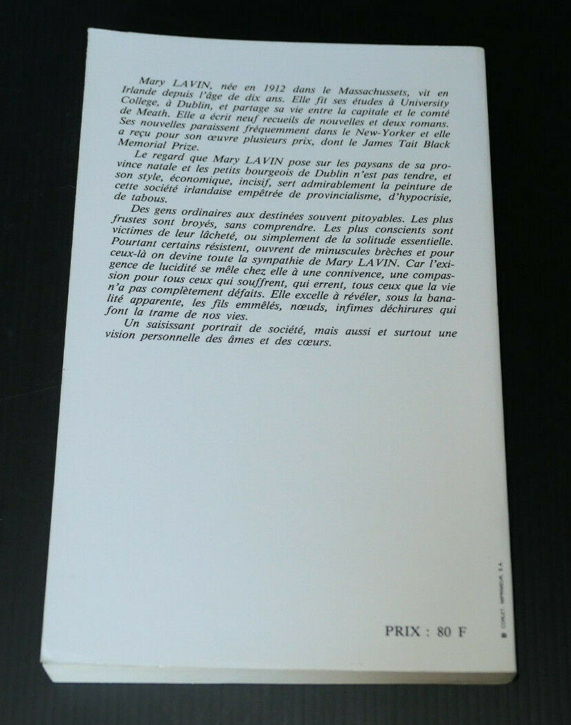 MARY LAVIN / NOUVELLES IRLANDAISES / UNIVERSITE DE CAEN 1985