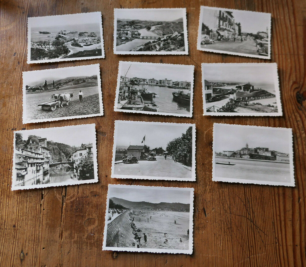 ANCIENNE POCHETTE 10 PHOTOS NOIR & BLANC FRONTIERE ESPAGNOLE COTE BASQUE