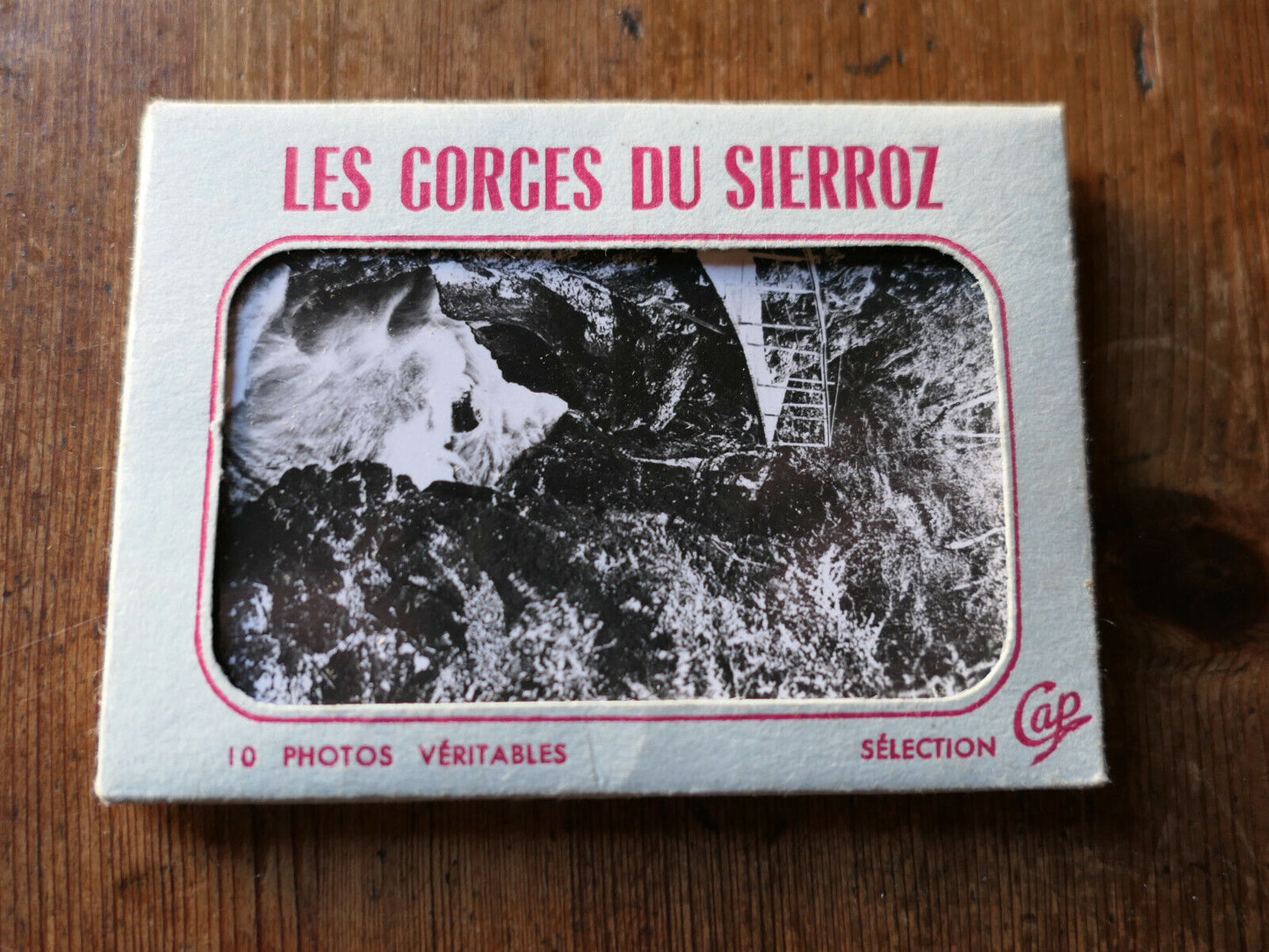 ANCIENNE POCHETTE SOUVENIR 10 PHOTOS NOIR & BLANC LES GORGES DU SIERROZ SAVOIE