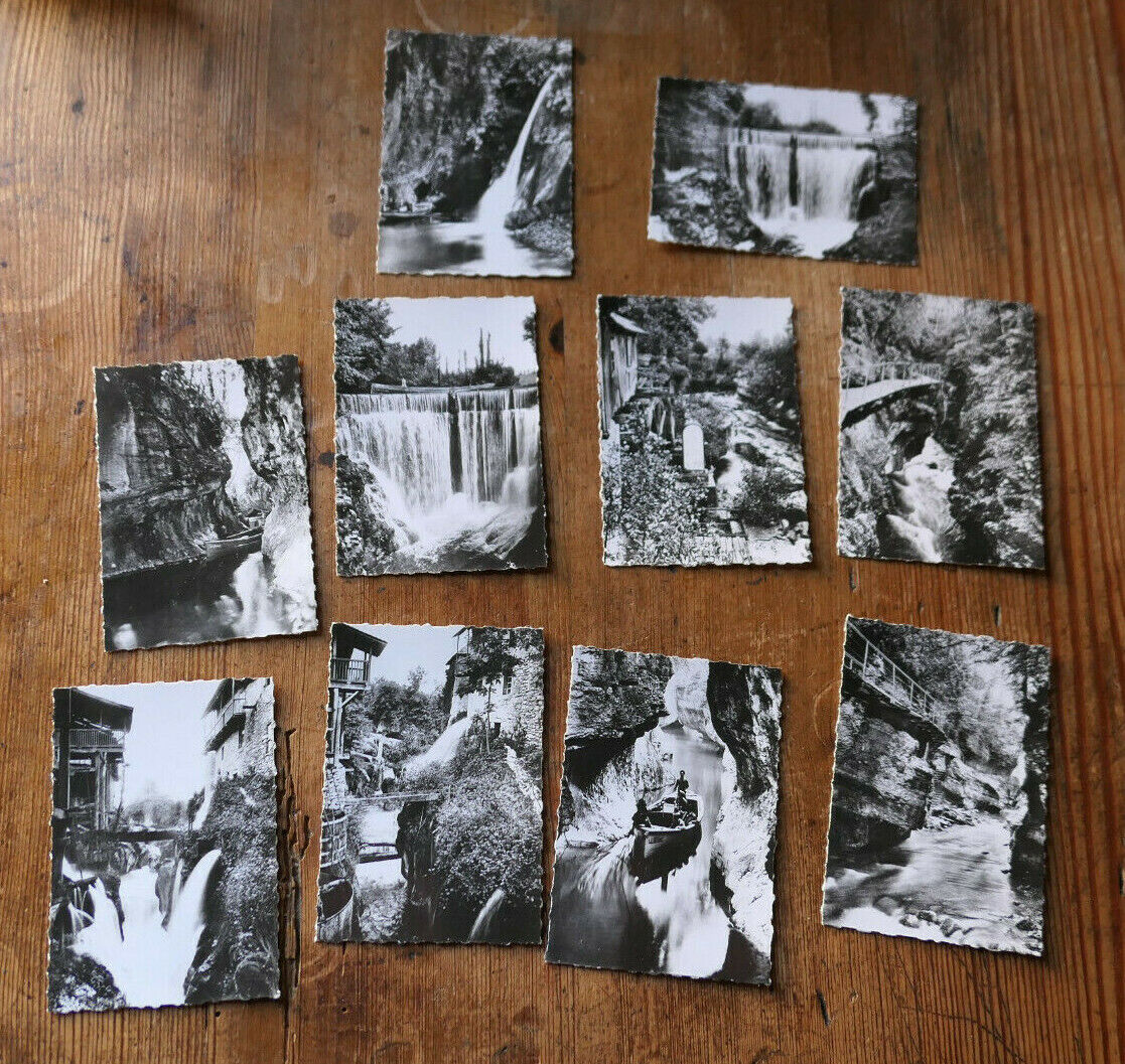 ANCIENNE POCHETTE SOUVENIR 10 PHOTOS NOIR & BLANC LES GORGES DU SIERROZ SAVOIE