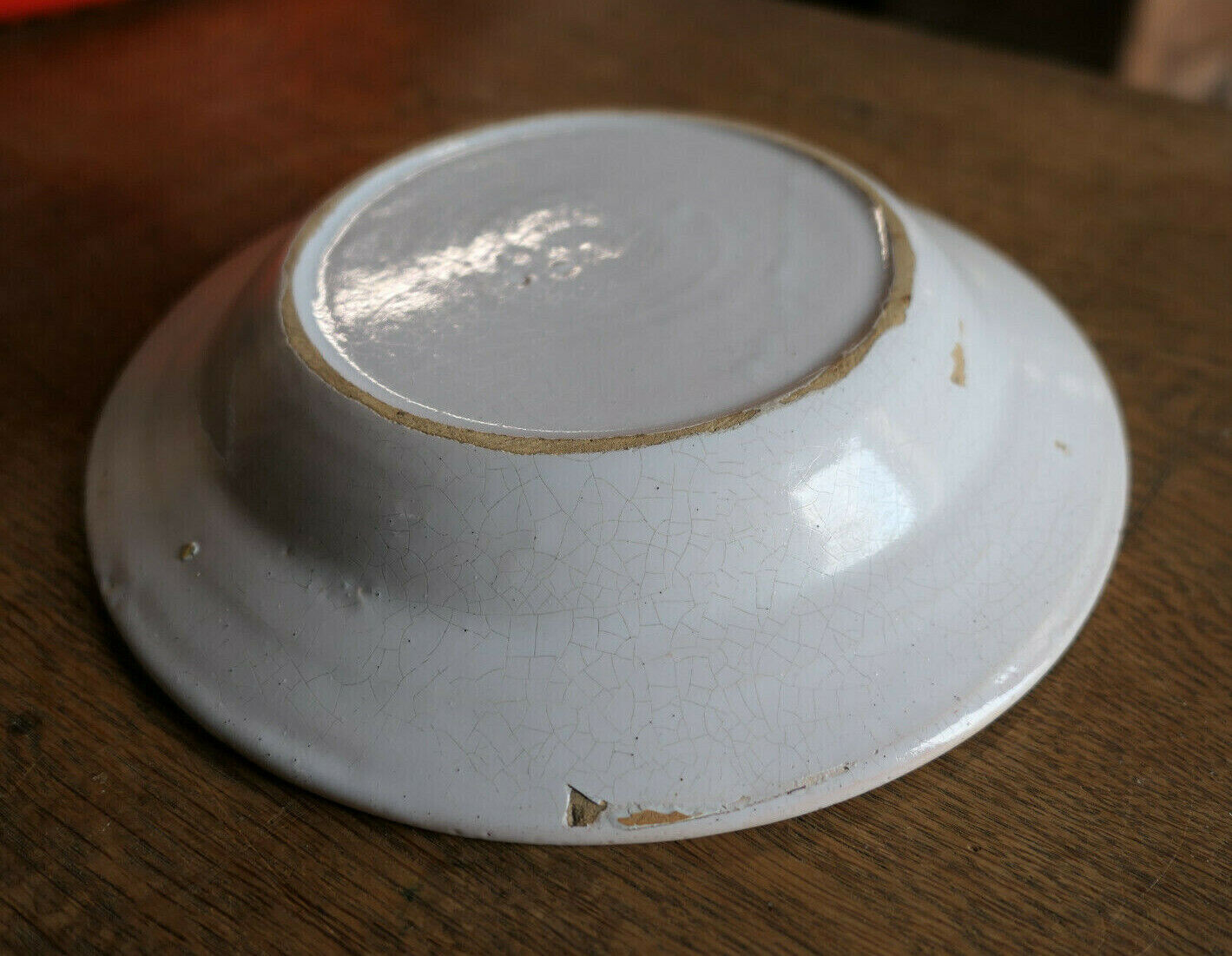 ASSIETTE CREUSE EN FAIENCE CERAMIQUE CRAQUELEE MOUSTIERS OU MARTRES TOLOSANE