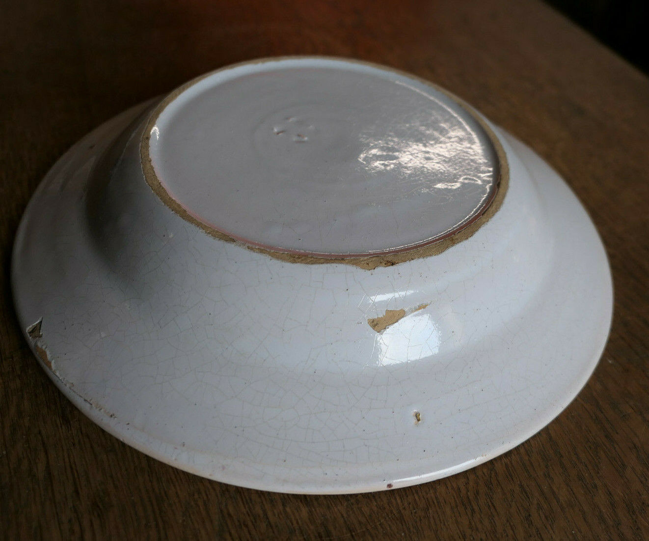 ASSIETTE CREUSE EN FAIENCE CERAMIQUE CRAQUELEE MOUSTIERS OU MARTRES TOLOSANE
