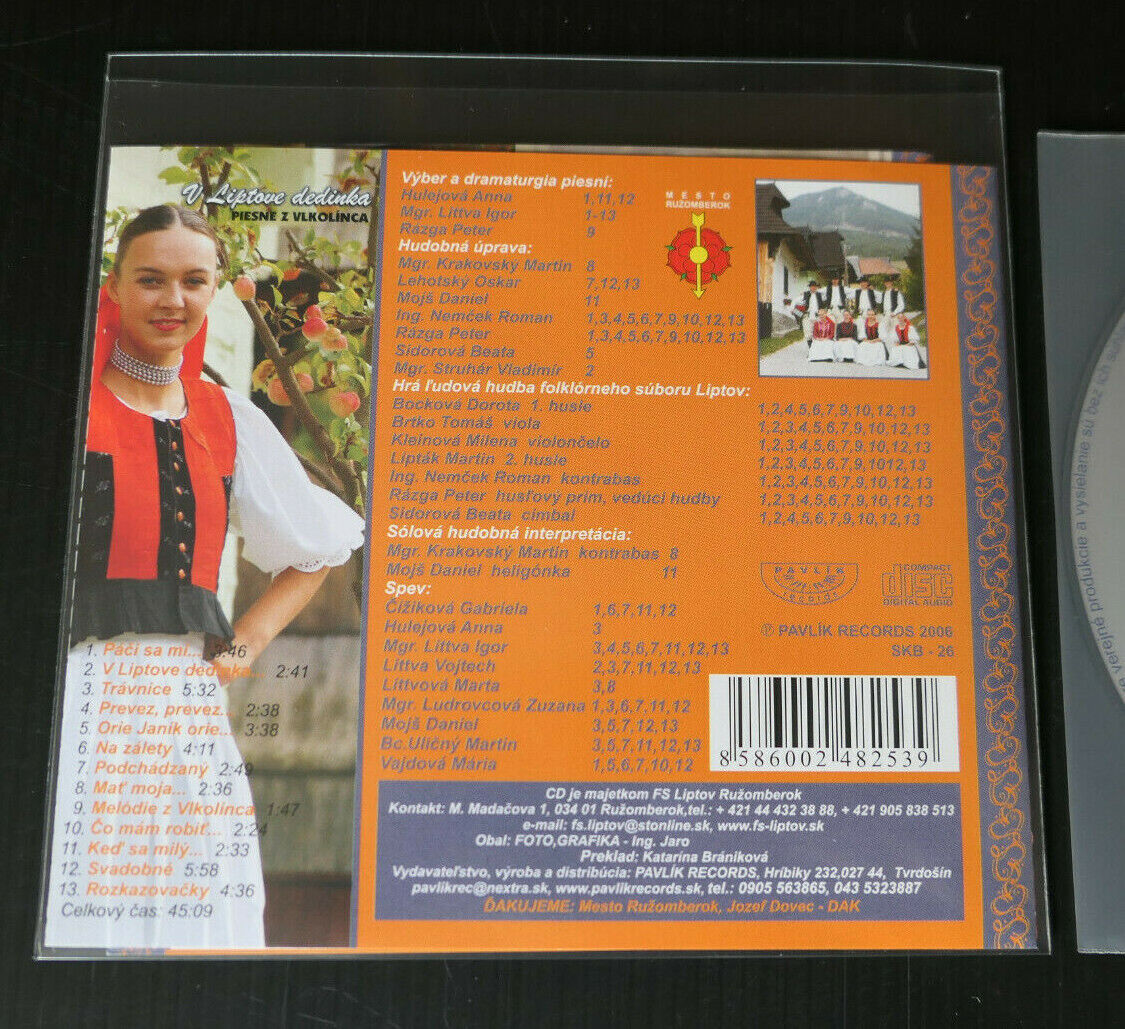 CD LIPTOV / FOLKLORNY SUBOR THE FOLKLORE GROUP / 2006 PAVLIK RECORDS