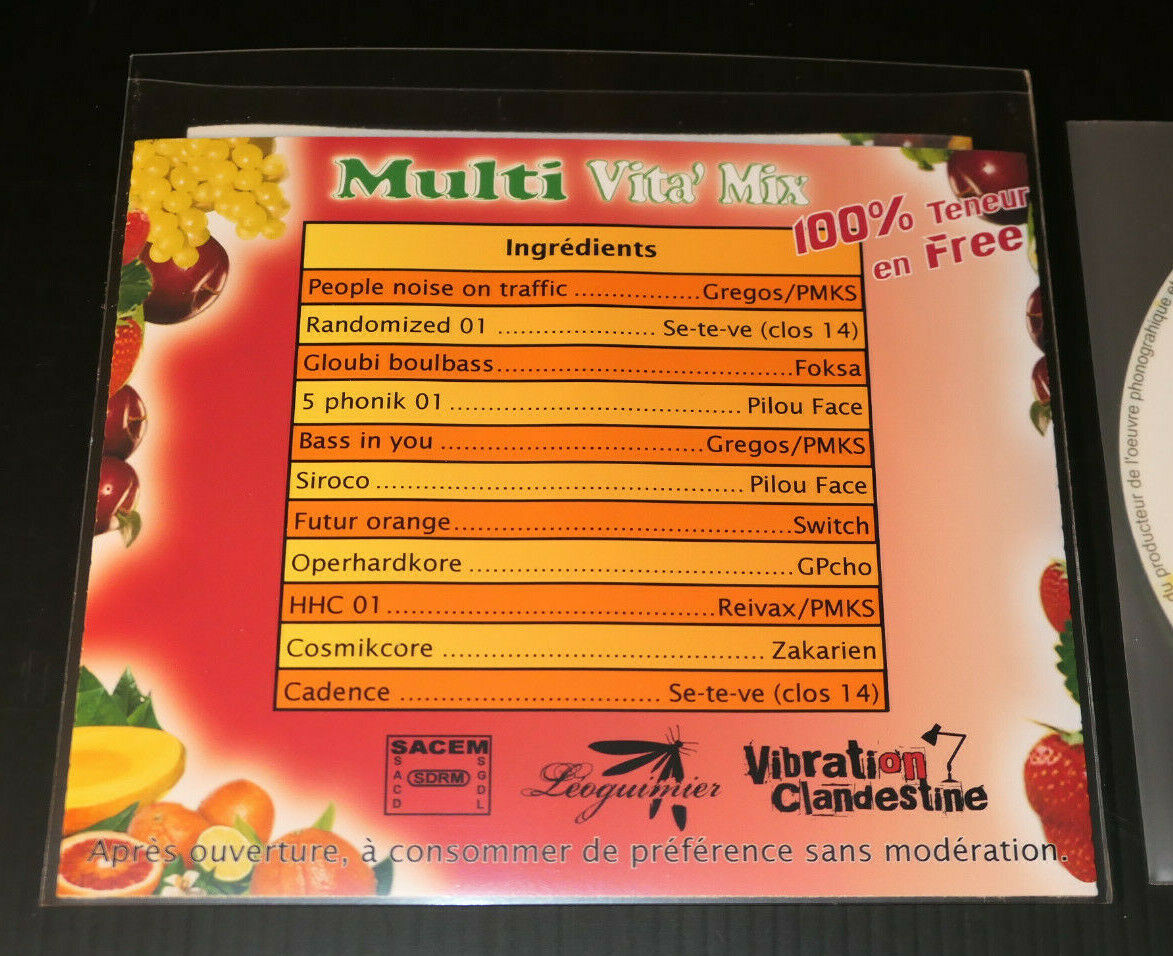 CD 100% PUR JUS DE FREE MULTI VITA'MIX / VIBRATION CLANDESTINE / TECHNO