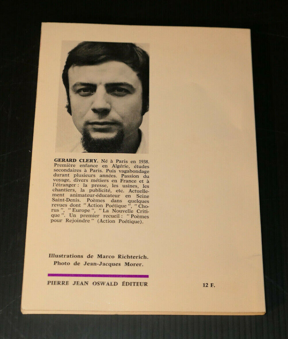 GERARD CLERY / QUOTIDIENNES / P.J. OSWALD 1969 / MARCO RICHTERICH / POESIE