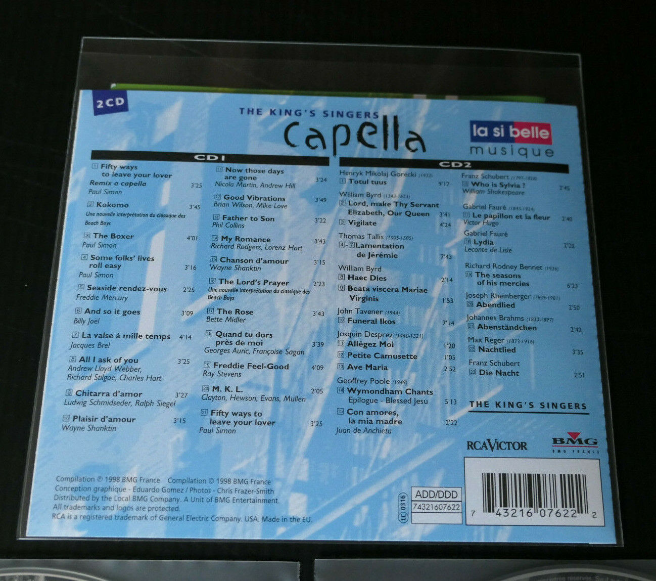 2CD CAPELLA / THE KING'S SINGERS / 1998