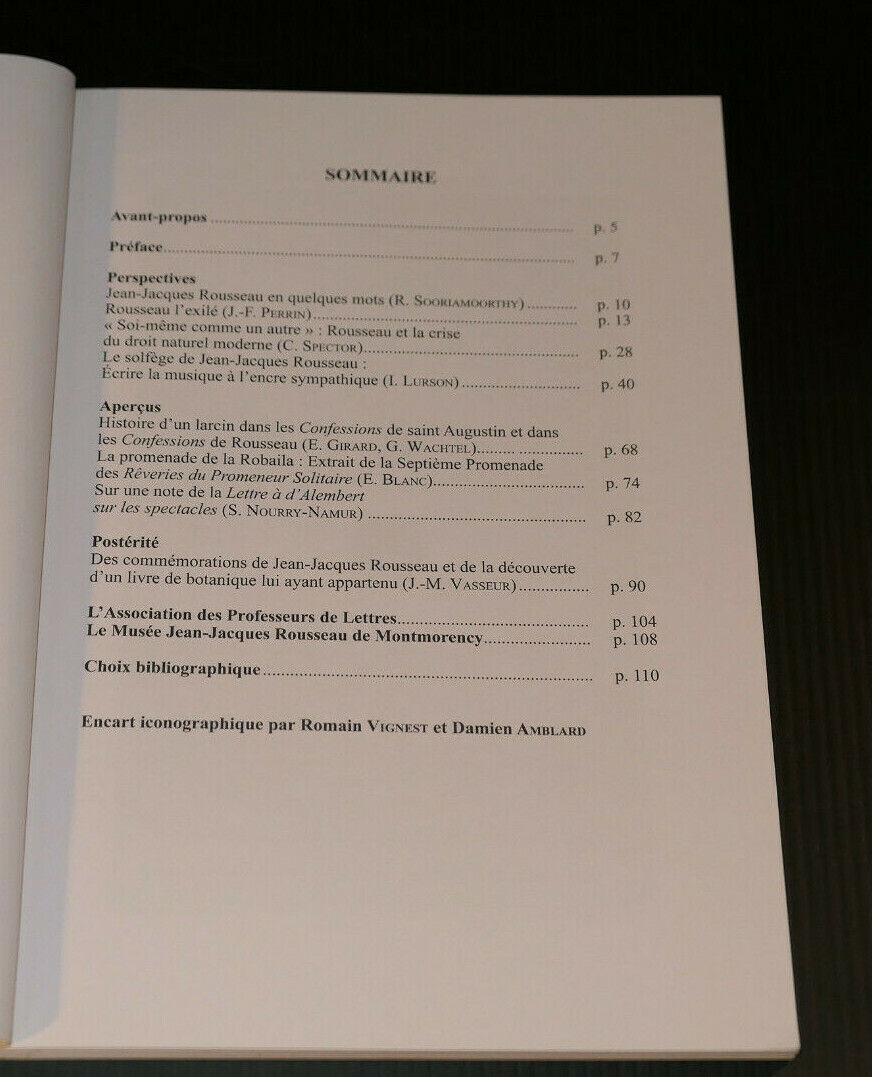 REVUE DE L'ASSOCIATION DES PROFESSEURS DE LETTRES / JEAN-JACQUES ROUSSEAU