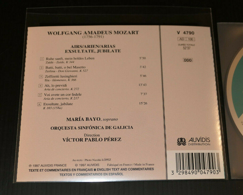 CD MOZART / MARIA BAYO / VICTOR PABLO PEREZ / ORQUESTA SINFONICA DE GALICIA 1997