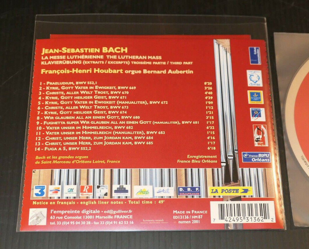 CD J.S. BACH / FRANCOIS-HENRI HOUBART / ORGUE / MESSE LUTHERIENNE / 2001