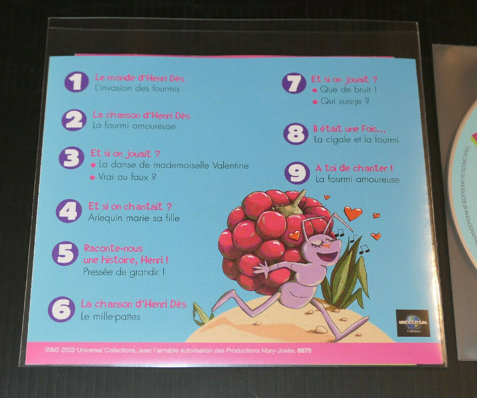CD LE MONDE D'HENRI DES N°15 / LA FOURMI AMOUREUSE / LE MILLE-PATTES / 2003