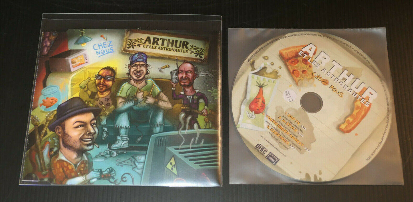 CD PROMO ARTHUR ET LES ASTRONAUTES / CHEZ NOUS / 4 TITRES / 1997